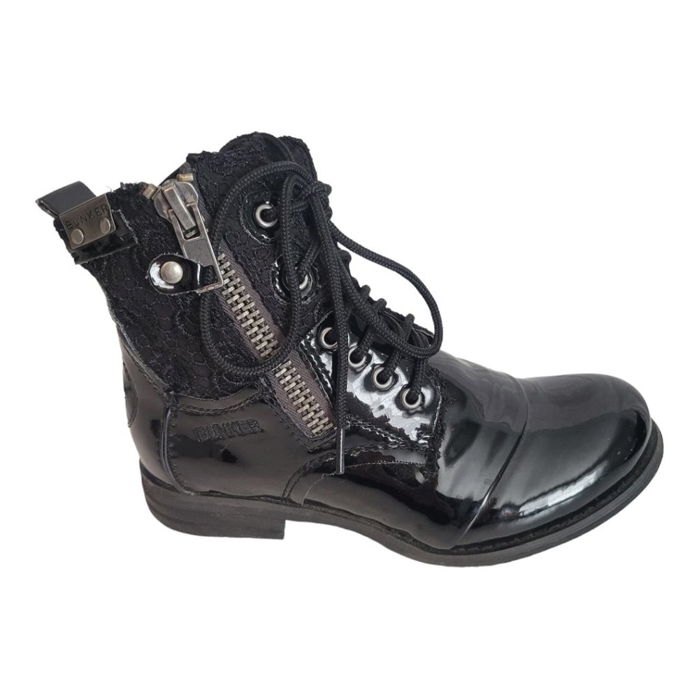 Free People Bunker Sara Black Patent Leather Boots - Picture 8 of 12